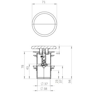 Burlington Unslotted Basin Click Clack Ceramic Waste - White (BB_BSW0101GW_V3) - main image 3