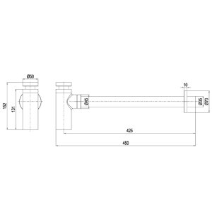 Crosswater 3ONE6 Tall Bottle Trap - Stainless Brushed Brass (TS0402SF) - main image 3