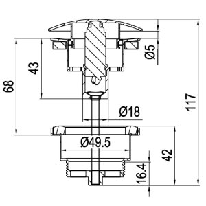 Crosswater 3ONE6 Universal Basin Waste - Stainless Brushed Brass (TS0290SF) - main image 3