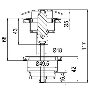 Crosswater 3ONE6 Universal Basin Waste - Stainless Slate (TS0290ST) - main image 3