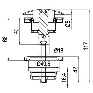 Crosswater 3ONE6 Universal Basin Waste - Stainless Steel (TS0290S) - main image 3