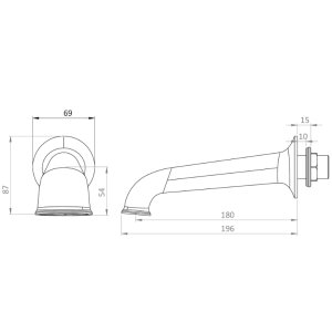 Crosswater Belgravia Bath Spout - Brushed Brass (BL0370WF) - main image 3