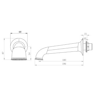 Crosswater Belgravia Bath Spout - Chrome (BL0370WC) - main image 3