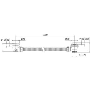 Crosswater Click Clack Extended Bath Waste - Chrome (BTW0202C_V2) - main image 3