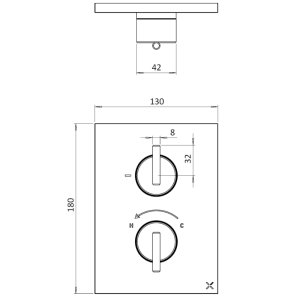 Crosswater Crossbox 3ONE6 Dual Outlet Trimset - Brushed Brass (TLCB1500LBPSF) - main image 3