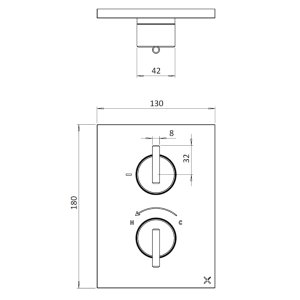 Crosswater Crossbox 3ONE6 Single Outlet Trimset - Stainless Slate (TLCB1000LBPST) - main image 3