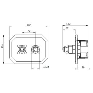 Crosswater Crossbox Belgravia Triple Outlet Trimset - Brushed Nickel (BLCB2500LBPL) - main image 3