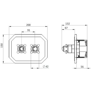 Crosswater Crossbox Belgravia Triple Outlet Trimset - Chrome (BLCB2500LBPC) - main image 3