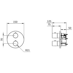 Crosswater Crossbox MPRO Double Outlet Industrial Trimset - Brushed Brass (PRICB1500LBPUB) - main image 3