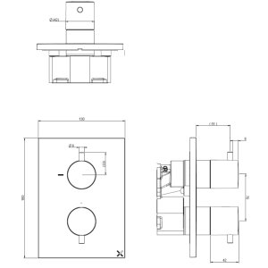 Crosswater Crossbox MPRO Dual Outlet Mixer Shower Valve - Chrome (PROCB1500RC) - main image 3