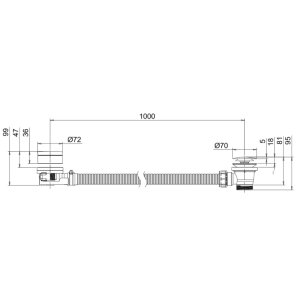 Crosswater Overflow Bath Filler With Waste - Chrome (PRO0351C_V2) - main image 3