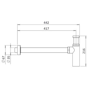 Crosswater Tall Bottle Trap - Brushed Bronze (BTR0402BZ) - main image 3