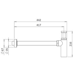 Crosswater Tall Bottle Trap - Brushed Nickel (BTR0402L_V2) - main image 3
