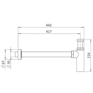 Crosswater Tall Bottle Trap - Chrome (BTR0402C) - main image 3