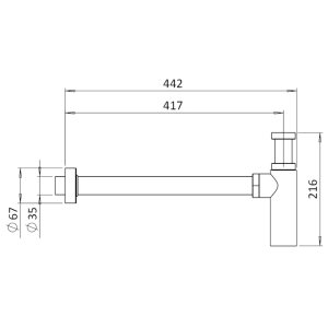 Crosswater Tall Bottle Trap - Matt Black (BTR0402M) - main image 3