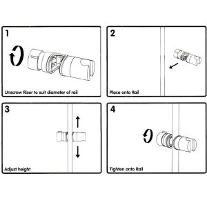 Croydex 18-25mm push on universal shower head holder - chrome (AM710141) - main image 3