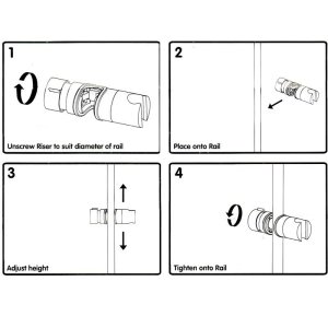 Croydex 18-25mm push on universal shower head holder - white (AM710122) - main image 3