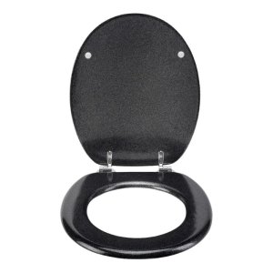 Croydex Black Quartz Flexi-Fix Toilet Seat (WL601821H) - main image 3