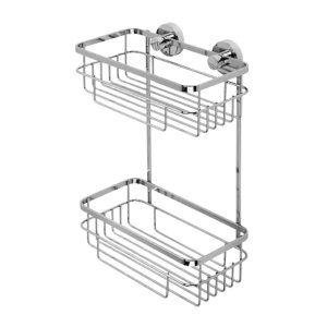 Croydex Brockham Flexi-Fix Two Tier Cosmetic Basket - Chrome (QM800541) - main image 3