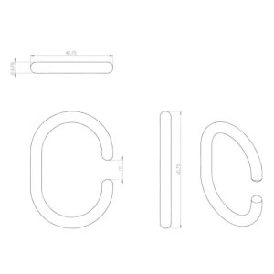 Croydex C Shaped Curtain Ring - Chrome (AK142141) - main image 3