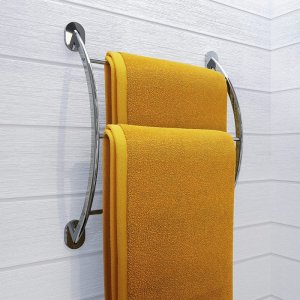 Croydex Flexi-Fix Britannia Curved Towel Rack - Chrome (QM261641) - main image 3