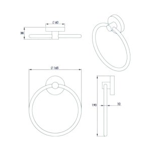 Croydex Flexi-Fix Britannia Towel Ring - Chrome (QM581541) - main image 3