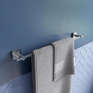 Croydex Flexi-Fix Camberwell Single Towel Rail - Chrome (QM922741) - main image 3