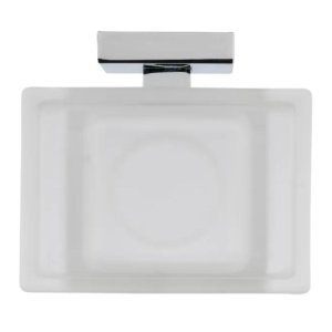 Croydex Flexi-Fix Cheadle Soap Dish and Holder - Chrome Plated and Toughened Frosted Glass (QM511941) - main image 3