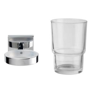 Croydex Flexi-Fix Chester Tumbler and Holder - Chrome (QM441841) - main image 3