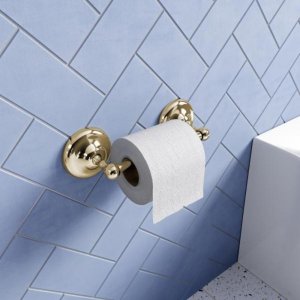 Croydex Flexi-Fix Grosvenor Gold Spindle Toilet Roll Holder (QM704403) - main image 3