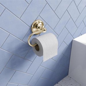 Croydex Flexi-Fix Grosvenor Gold Toilet Roll Holder (QM701103) - main image 3