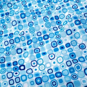 Croydex Geo Mosaic Shower Curtain - White/Blue (AF281624H) - main image 3