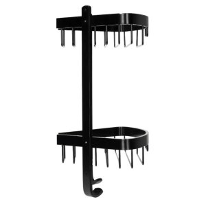 Croydex Large Two Tier Corner Basket - Matte Black (QM772821) - main image 3