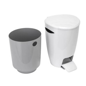 Croydex Plastic Bathroom Bin - White/Grey (AJ670122) - main image 3