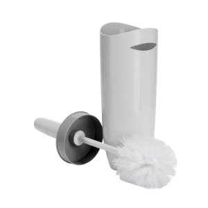 Croydex Plastic Toilet Brush And Holder - White/Grey (AJ500122) - main image 3