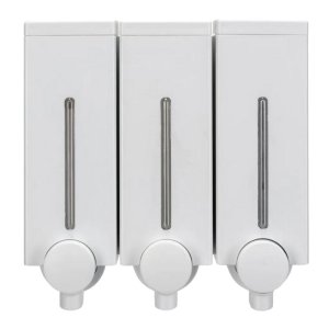 Croydex Slimline Triple Wall Mounted Soap Dispenser - White (PA670322) - main image 3
