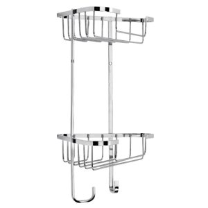 Croydex Stainless Steel Medium Two Tier Corner Basket - Chrome (QM390241) - main image 3