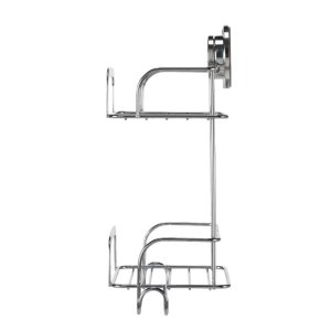 Croydex Stick 'N' Lock Two Tier Compact Basket - Chrome (QM295041) - main image 3