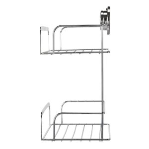 Croydex Stick 'N' Lock Two Tier Cosmetic Basket - Chrome (QM290541) - main image 3