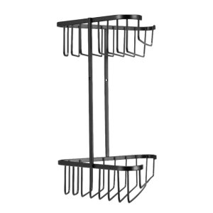 Croydex Two Tier Corner Basket - Matt Black (QM260221) - main image 3