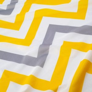 Croydex Yellow And Grey Chevron Textile Shower Curtain (AF290401H) - main image 3