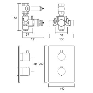 Deva Kaha Thermostatic Concealed Shower Valve - Chrome (KAHA 1DA) - main image 3