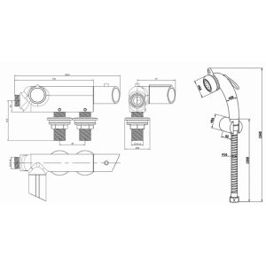 Deva Methven Bidet Douche Shattaf and Thermostatic Valve Kit - Chrome (BDVVERT) - main image 3