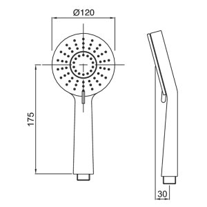 Deva Krome 3 Spray Shower Head - Matt Black (HANM09BK) - main image 3
