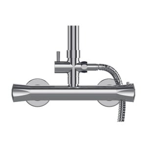 Gainsborough Square Dual Outlet Bar Mixer Shower - Chrome (GDSE) - main image 3