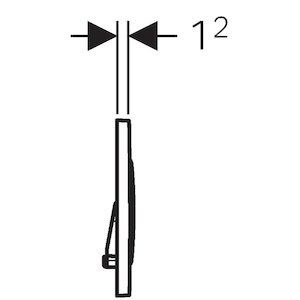 Geberit Sigma20 Dual Flush Plate - Black/Bright Chrome (115.882.KM.1) - main image 3