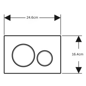 Geberit Sigma20 Dual Flush Plate - Matt Black/Chrome (115.882.14.1) - main image 3