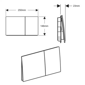 Geberit Sigma70 Flush Plate - Black Glass (242.813.SJ.1) - main image 3