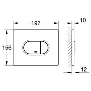 Grohe Arena Cosmopolitan Dual Flush Plate - Chrome (38858000) - main image 3