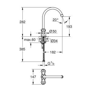 Grohe Costa L Sink Mixer - Chrome (31829001) - main image 3